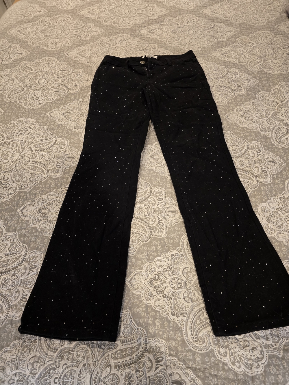Steve Madden Black Sparkle Flare Jeans